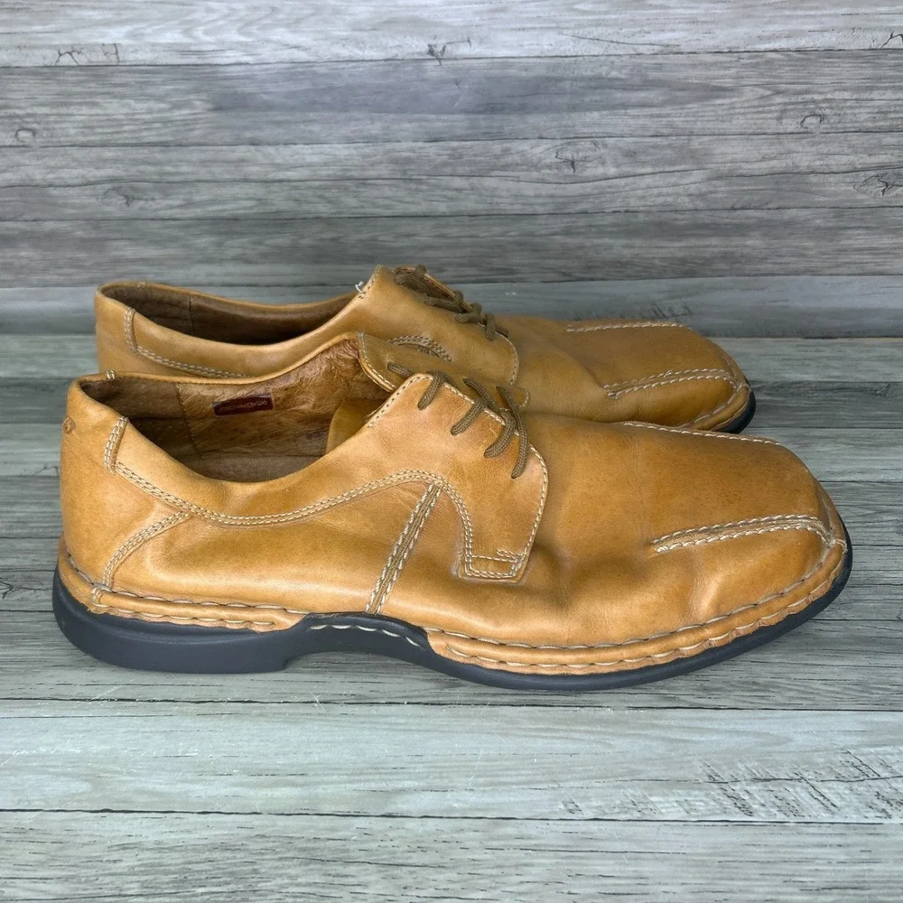 Josef Seibel Men's Size 46 US 12-12.5 Brown Tan Leather Closed‎ Toe Dress Shoes